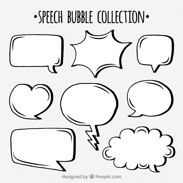 626x626 Set Of Hand Drawn Speech Bubbles Vector Free Download