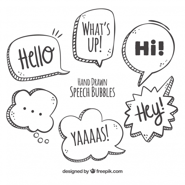 626x626 Various Hand Drawn Speech Bubbles Vector Free Download