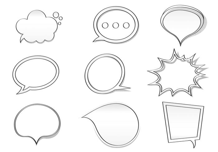 700x490 Hand Drawn Speech Bubble Vector Pack