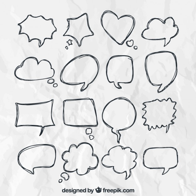 626x626 Hand Drawn Speech Bubbles Vector Free Download