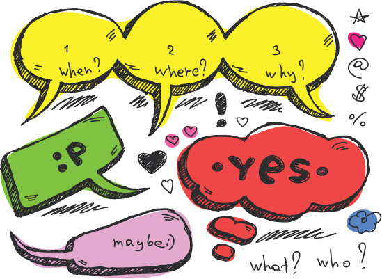 549x401 Set Of Hand Drawn Speech Bubbles Vector Free Vector