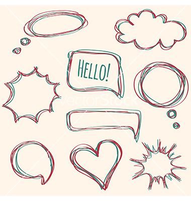 380x400 Set Of Hand Drawn Speech Bubbles Vector
