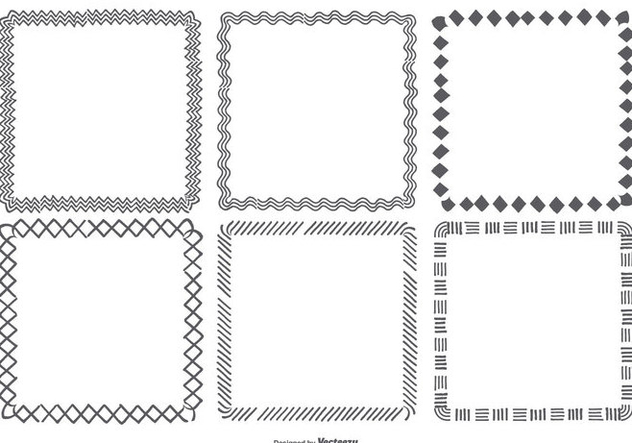 632x443 Hand Drawn Square Frames Collection Free Vector Download