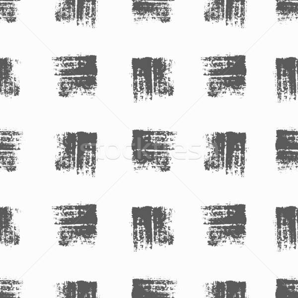 600x600 Hand Drawn Square Shapes Seamless Pattern Vector Illustration