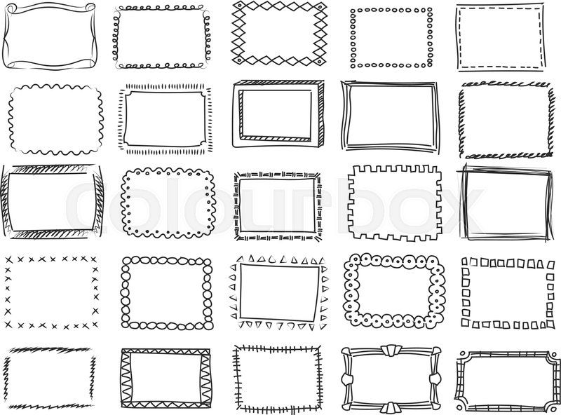 800x592 Simple Doodle, Sketch Square Vector Frames Pencil Effect
