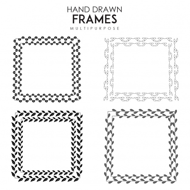 626x626 Square Hand Drawn Frames Vector Free Download