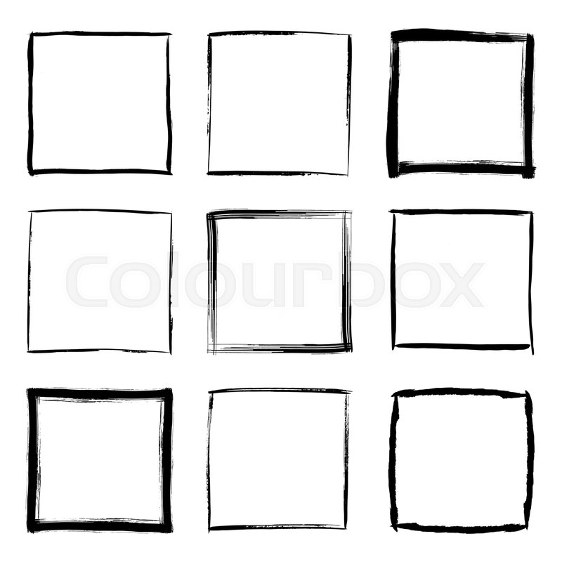 800x800 Collection Of Square Black Hand Drawn Stock Vector Colourbox