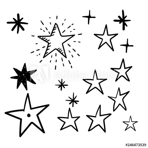 500x500 Hand Drawn Star Doodles