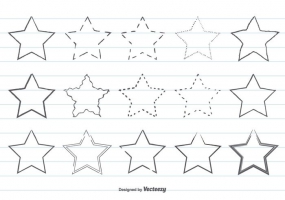 285x200 Hand Drawn Star Shapes Free Vector Graphic Art Free Download