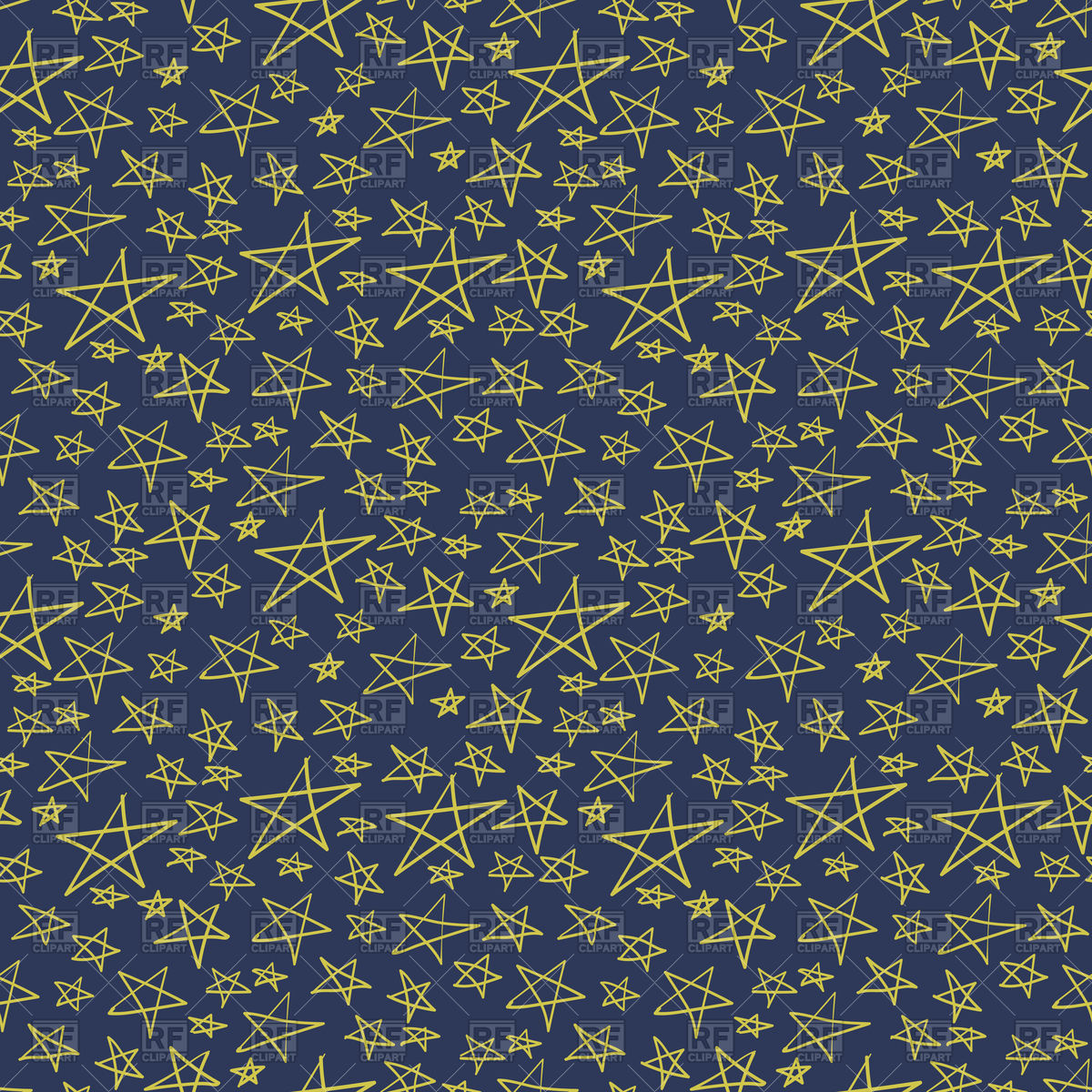 1200x1200 Hand Drawn Stars On Blue Backdrop Vector Image Of Backgrounds