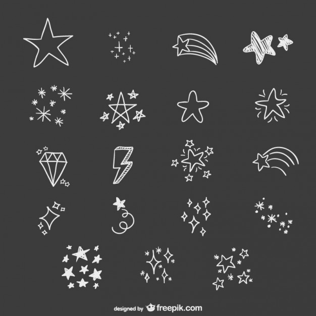 626x626 Hand Drawn Stars Pack Vector Free Download