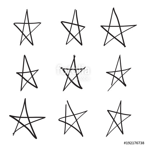 500x500 Set Hand Drawn Star Vector Collection Of Ruggedly Handdrawn Stars
