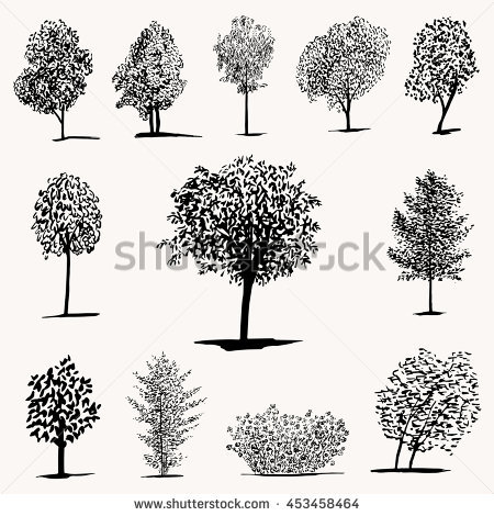 450x470 Hand Drawn Tree Silhouette