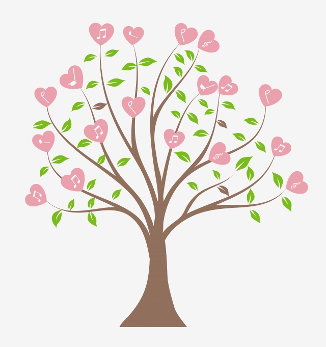 640x681 Love Notes Tree Vector Hand Drawn Cute Decorative Material, Note