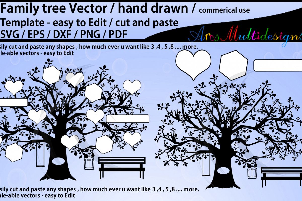 1200x800 Family Tree Clipart Template, Dxf, Png, Pdf, Family