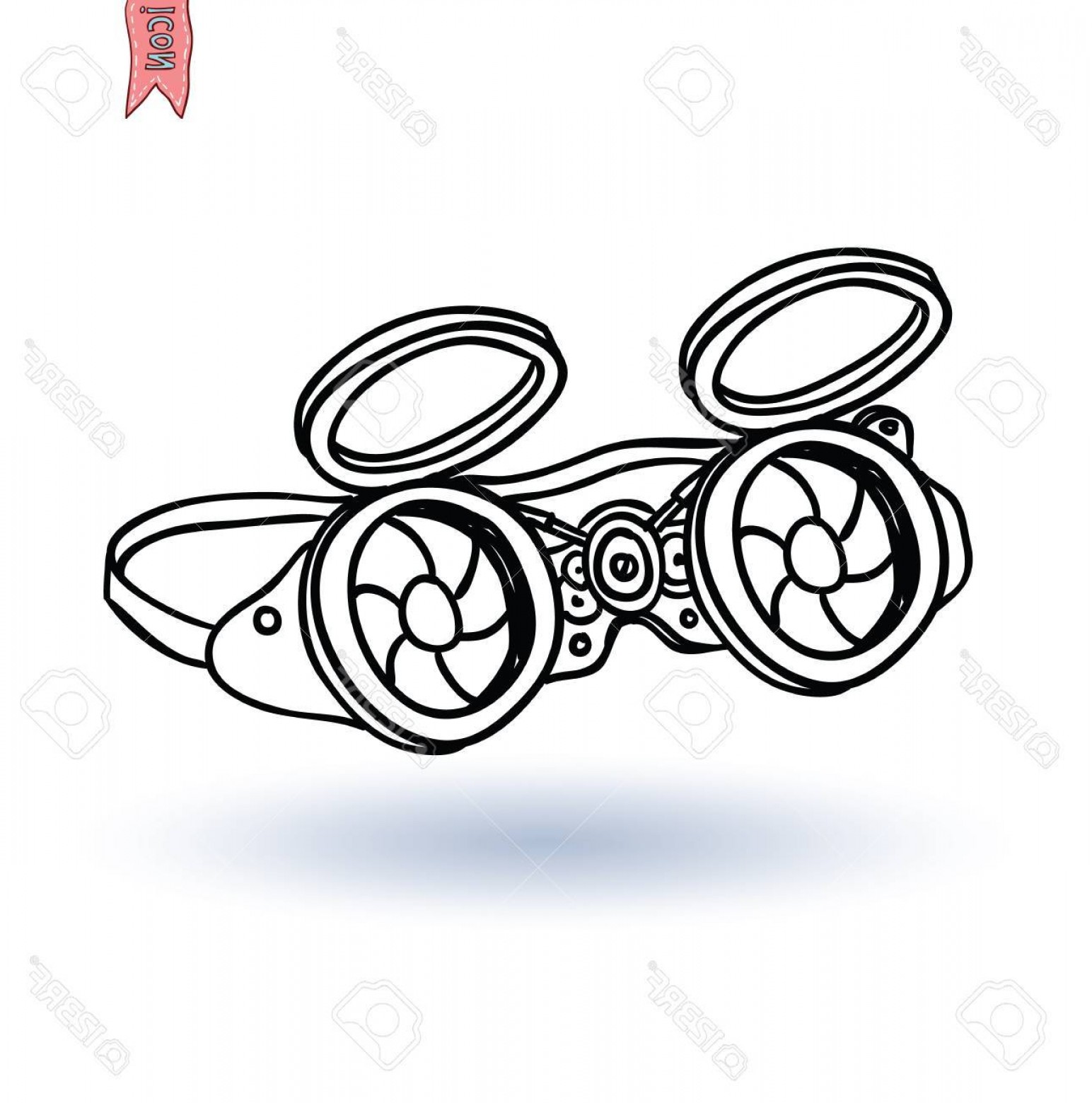 1544x1560 Photostock Vector Steampunk Glasses Hand Drawn Vector Illustration