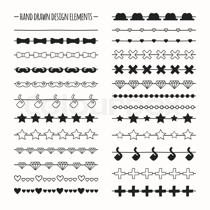 800x800 Hand Drawn Vector Line Border Set And Stock Vector Colourbox