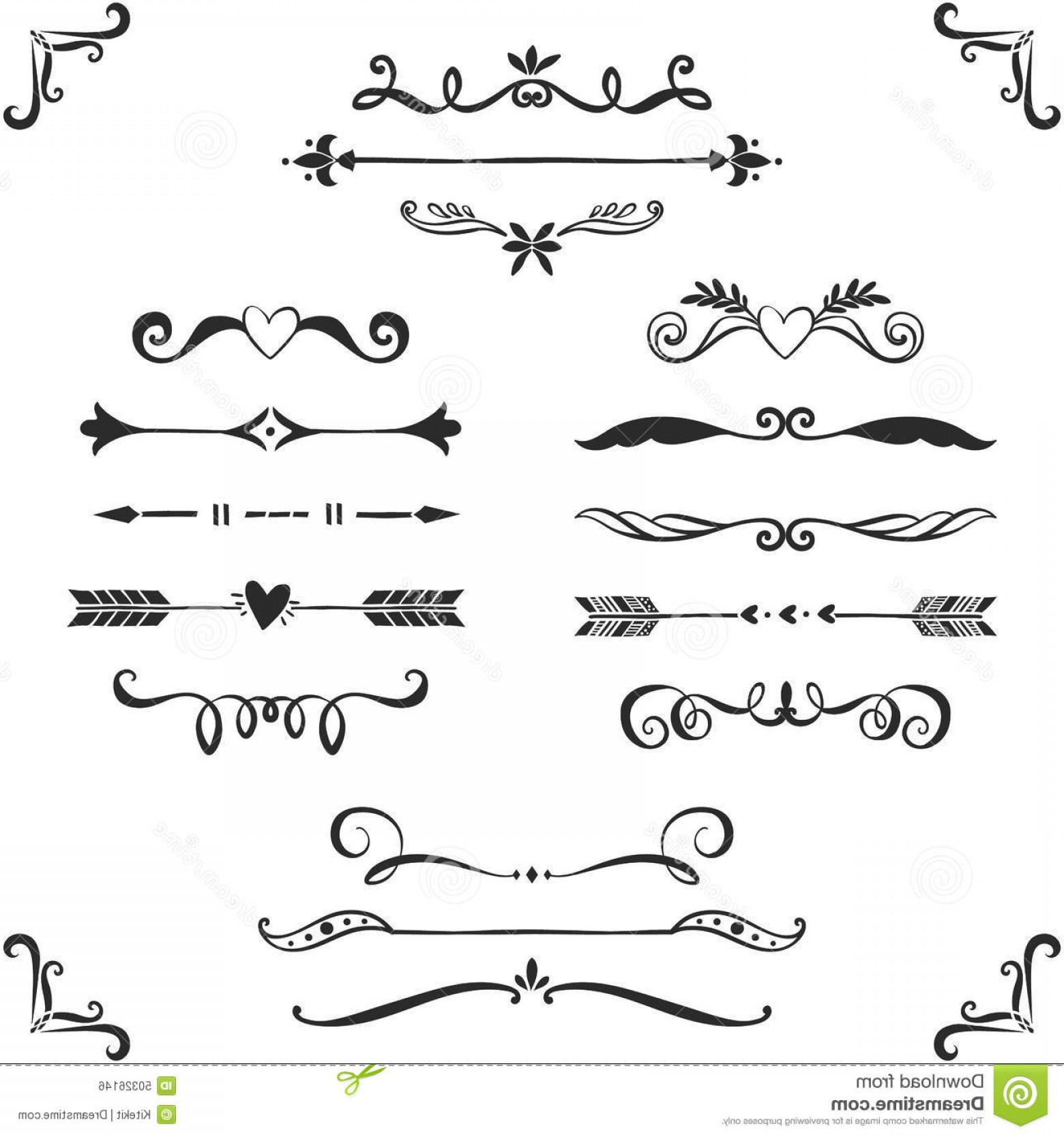 1560x1668 Stock Illustration Vintage Decorative Text Dividers Collection