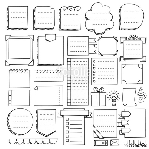 500x500 Bullet Journal Hand Drawn Vector Elements For Notebook, Diary