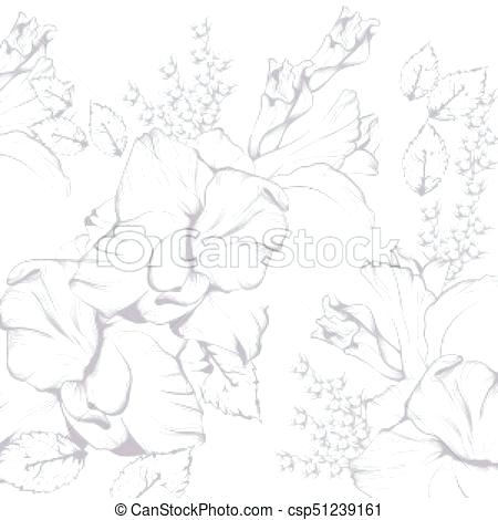 Flowers Vector Drawing 450x470 Flowers Vector Drawing