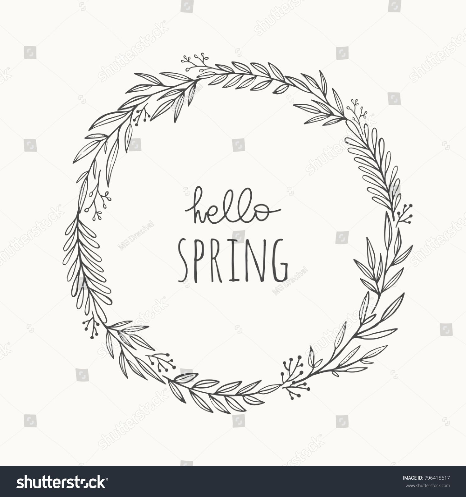 1500x1600 Hand Drawn Wreath Vector Illustration Vintage Decorative Laurel