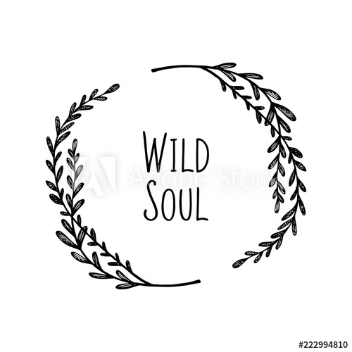 500x500 Hand Drawn Wreath Vector Floral Round Frame For Cards