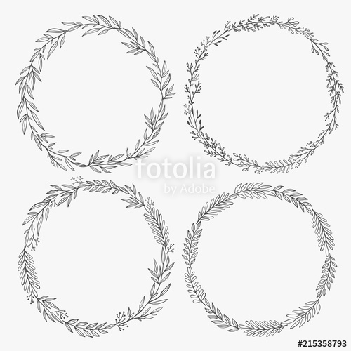 500x500 Hand Drawn Wreaths Vector Romantic Floral Design Element Floral