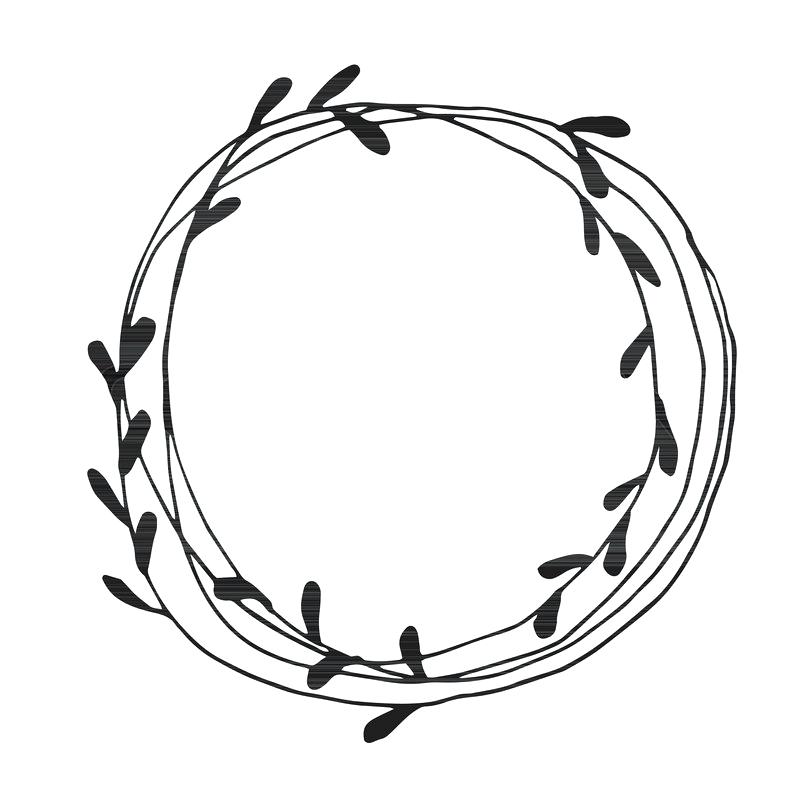 800x800 Wreath Doodle Hand Drawn Vector On White Stock Christmas Reef