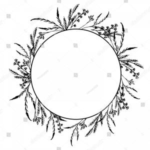 300x300 Hand Drawn Flowers Floral Wreath Vector Studiogrfx