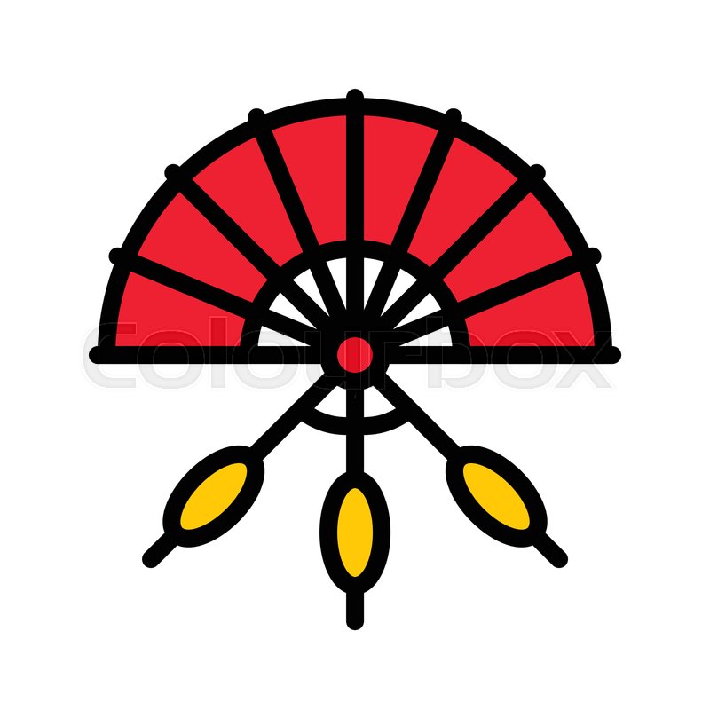 800x800 Hand Fan Vector, Chinese Lunar New Stock Vector Colourbox