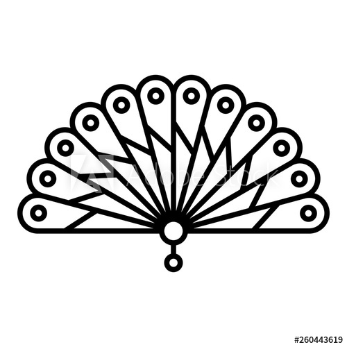500x500 Style Hand Fan Icon Outline Style Hand Fan Vector Icon For Web