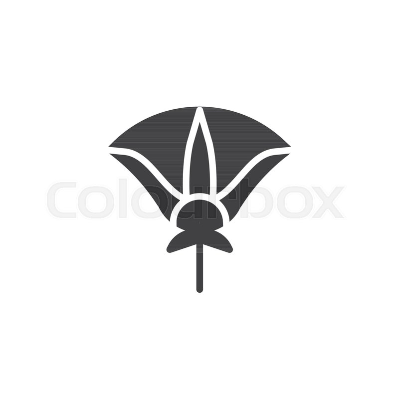 800x800 Egyptian Hand Fan Vector Icon Filled Stock Vector Colourbox