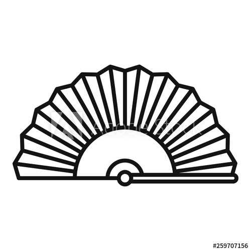 500x500 Elegance Hand Fan Icon Outline Elegance Hand Fan Vector Icon