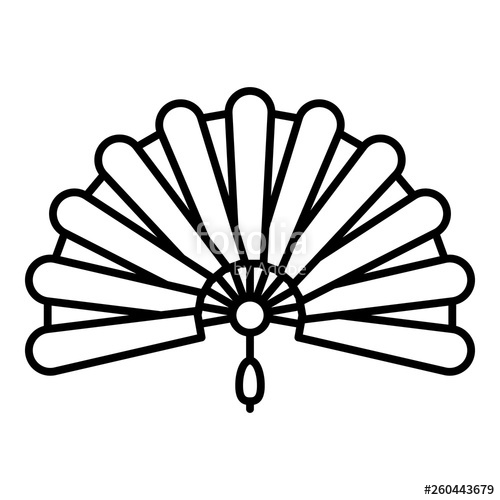 500x500 Foldable Hand Fan Icon Outline Foldable Hand Fan Vector Icon
