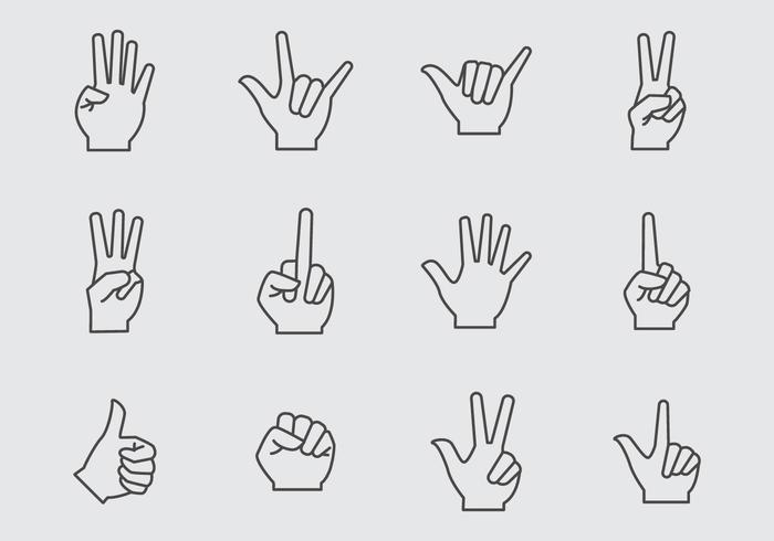 700x490 Hand Gesture Icons Vector