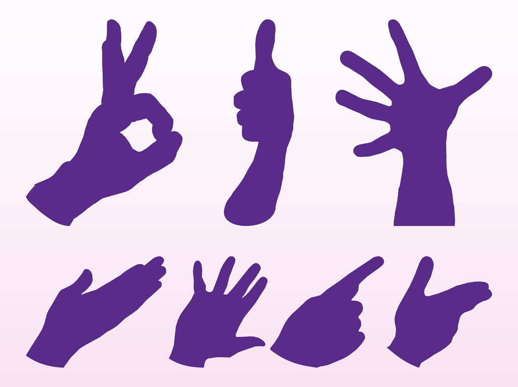 1024x765 Hand Gestures Set Vector Art Graphics