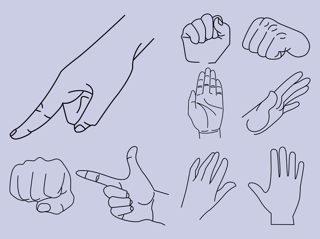 1024x765 Hand Gestures Vector Art Graphics