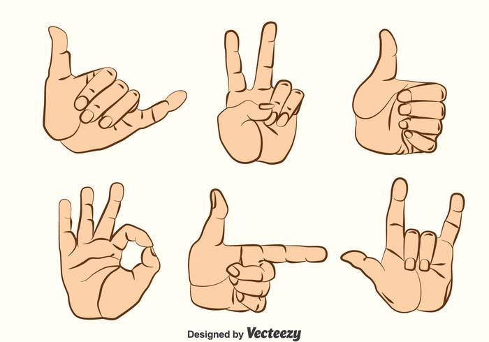 700x490 Hand Gestures Vector Set