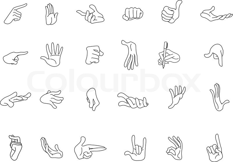 800x555 Outlined Hand Gestures Stock Vector Colourbox