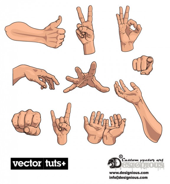 576x626 The Palm Of Your Hand Gestures Vector
