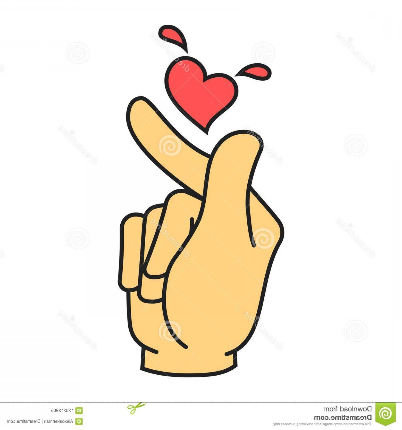 1560x1668 Vector Korean Heart Hand Gesture Symbol Image Handandbeak