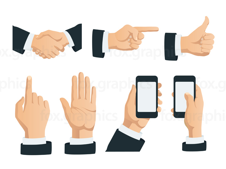720x540 Vector Hands Gestures