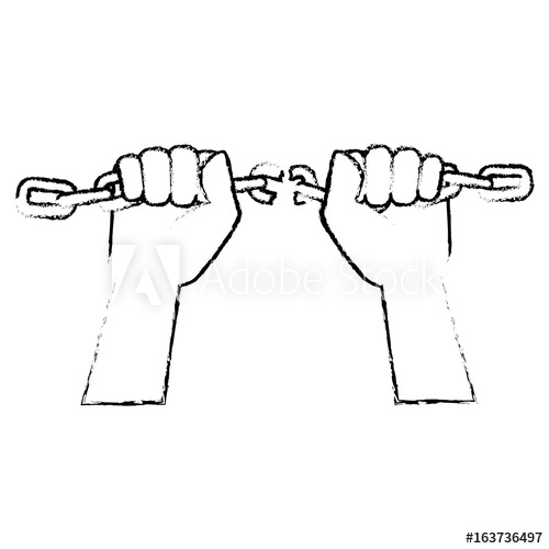 500x500 Hands Grabbing A Chan Over White Background Vector