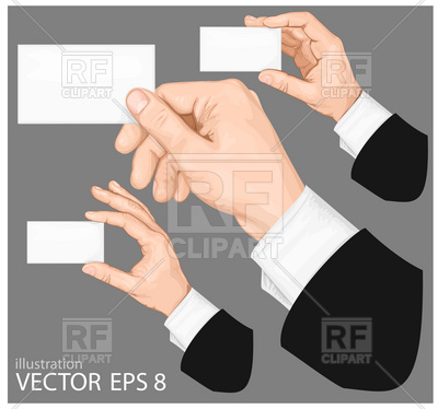 400x374 Hand Holding Blank Business Card Vector Image Of Business, Finance