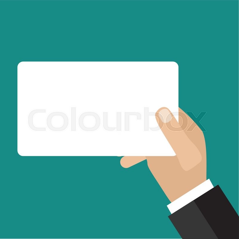800x800 Hand Holding Business Card Flat Icon Stock Vector Colourbox