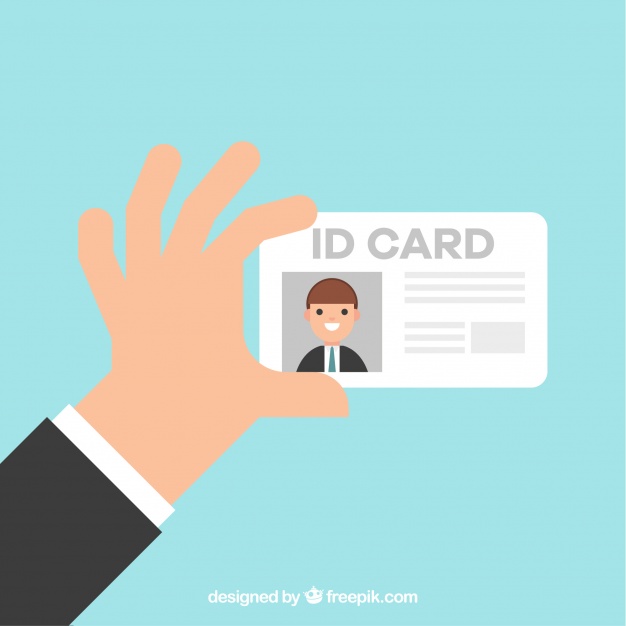 626x626 Hand Holding Id Card Vector Free Download