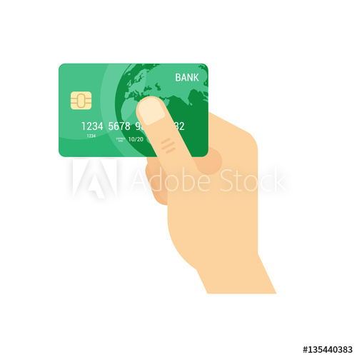 500x500 Payment Concept Hand Holding Green Credit Card