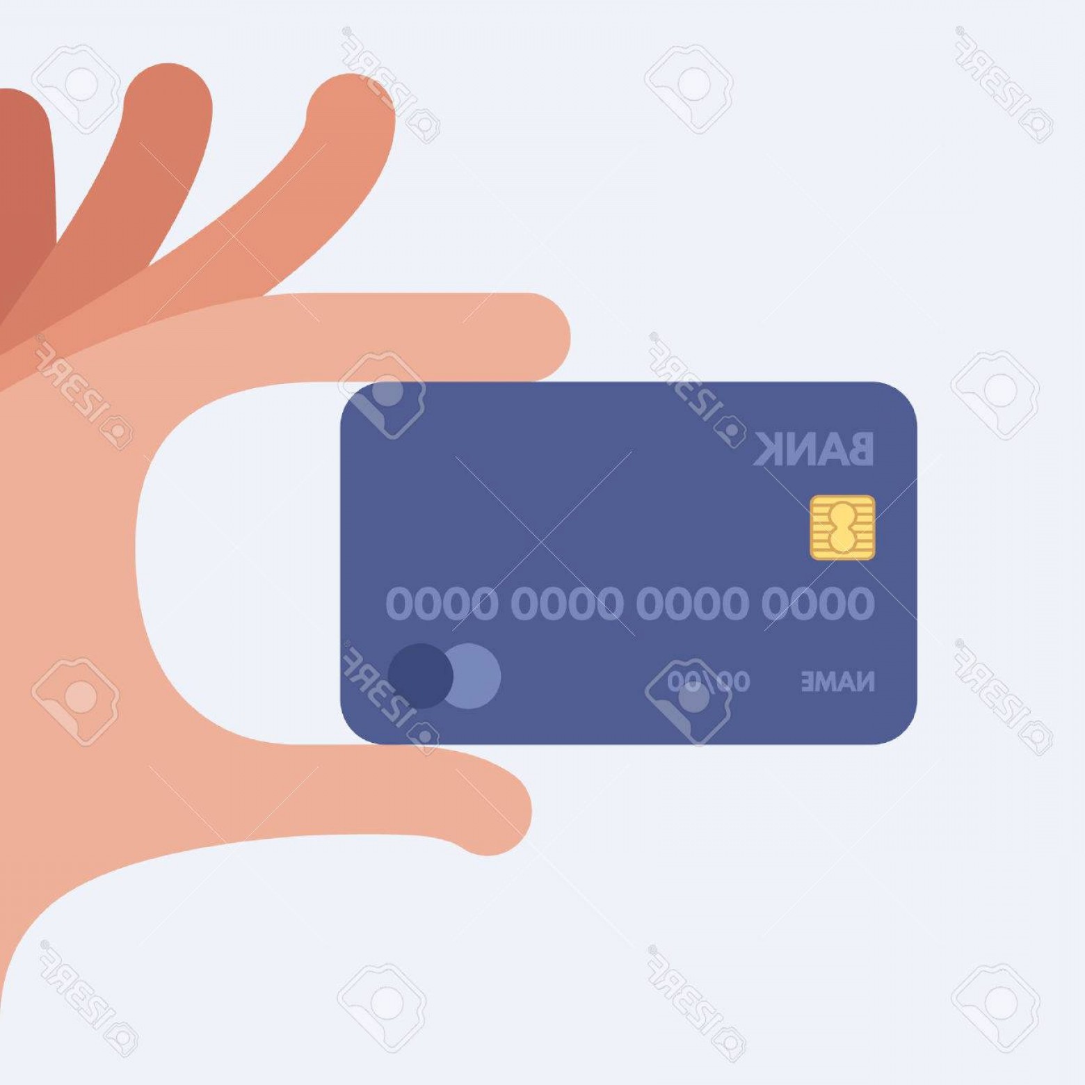 1560x1560 Photostock Vector Hand Holding Credit Card Vector Illustration