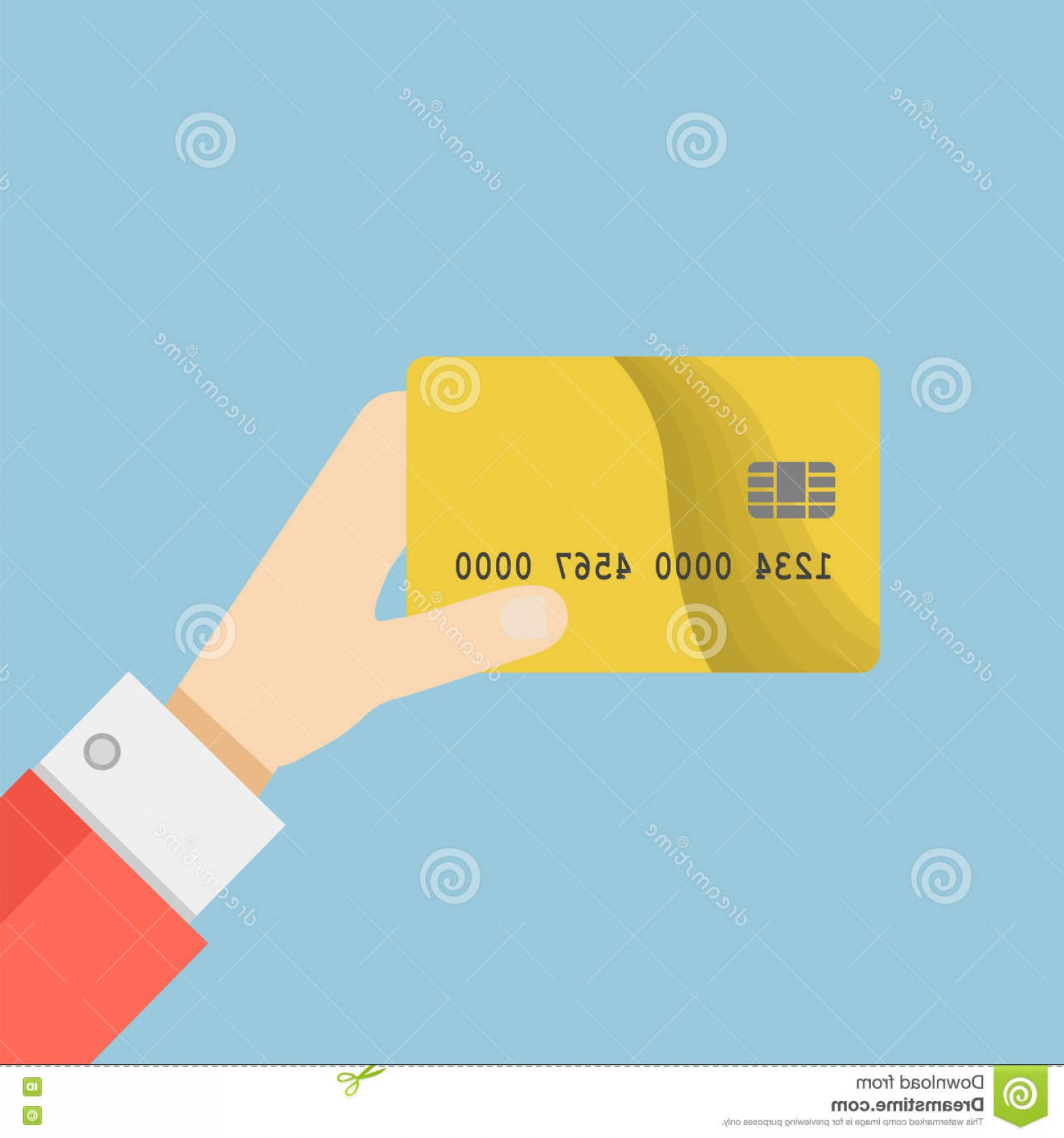 1560x1668 Stock Illustration Hand Holding Credit Debit Card Vector