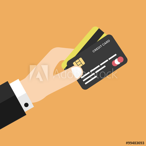 500x500 Businessman Hand Holding Credit Card Vector